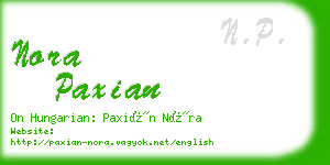 nora paxian business card